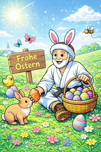 Osterferien JuJutsuka auf einem Schlitten